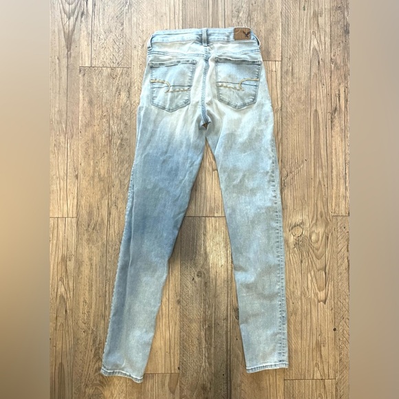 American Eagle Skinny Jeans Womens Size 2 Blue Denim Light Wash Super Stretch - Picture 4 of 6
